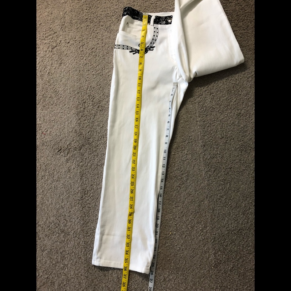 Christine Phillipe Denim Jeans Size 2 Embroidered Stretch fabric and pockets - Picture 4 of 13
